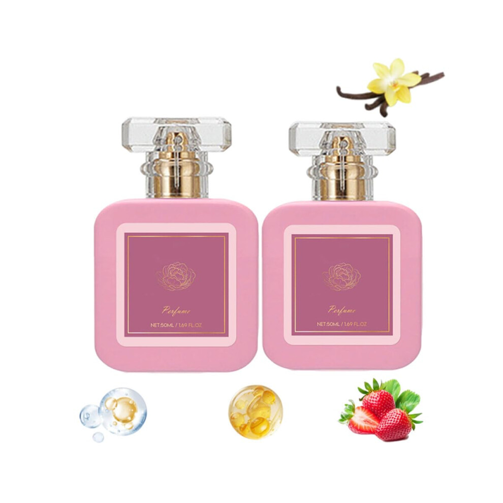 Women's Perfume Set with LongLasting Vanilla Strawberry Scent, Gentle Alcohol Formula 2PCS