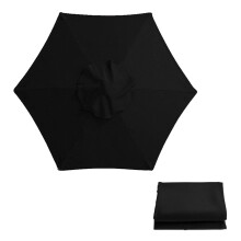 6.5ft Patio Umbrella Replacement Canopy UV30+ WeatherResistant 6 Rib Outdoor Cover Black