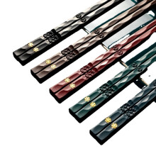 5 Pairs Reusable Dishwasher Safe Chopsticks Set with Non Slip Grip for Home and Restaurant