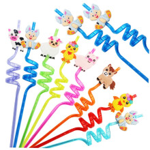 20Pcs Reusable Animal Drinking Straws with Fun Designs for Parties Birthdays Weddings and Bars