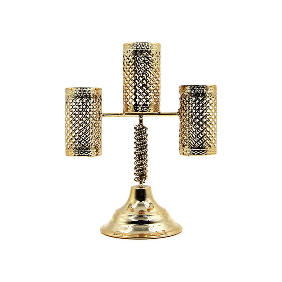(As Show, One Size) Hollow Candlestick Vintage Pillar Candle Holders Romantic Candlelight Stand 3364096770795