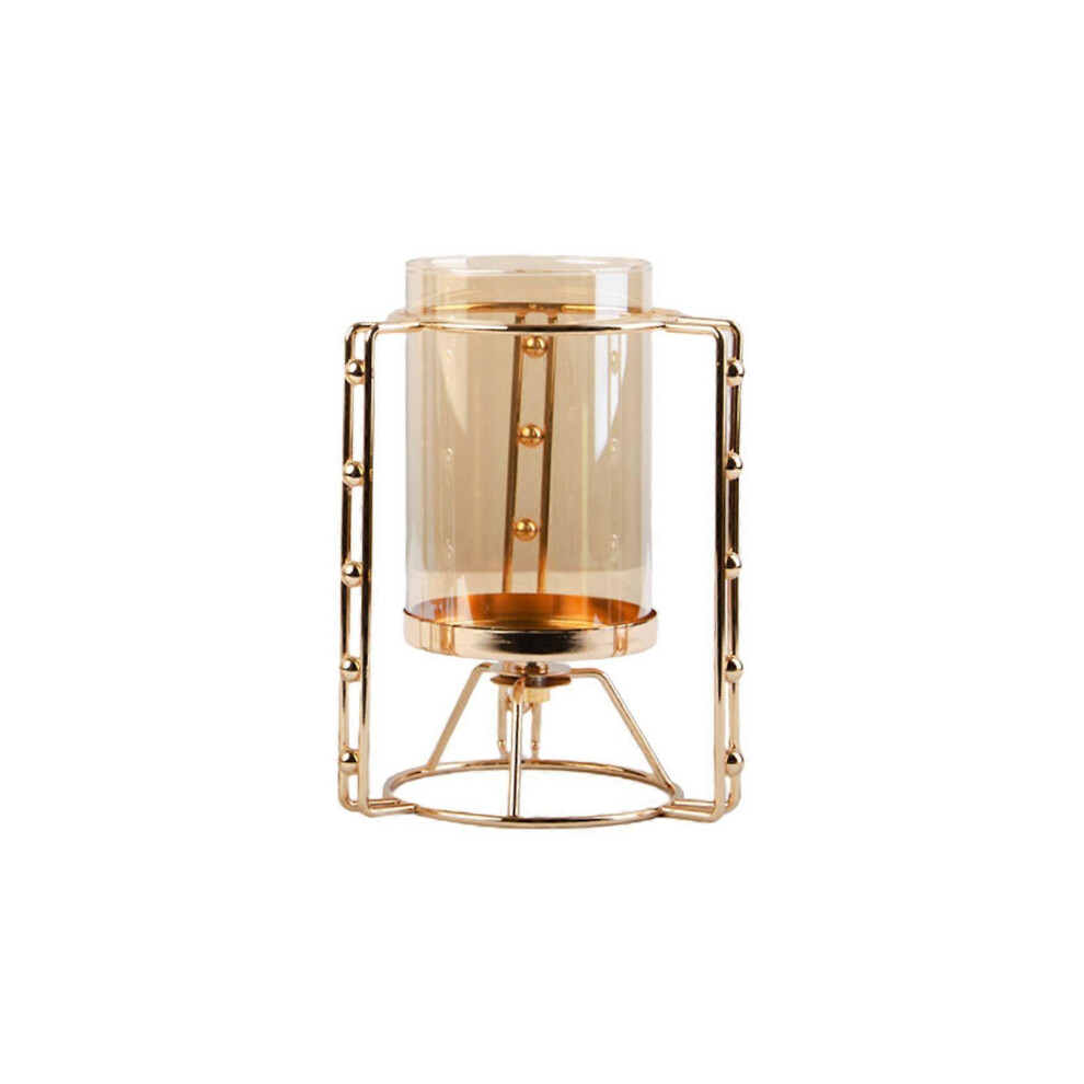 (As Show, Large) Tealight Candlestick Holder With Glass Cover Candle Holders Table Centerpiece 3242242650422