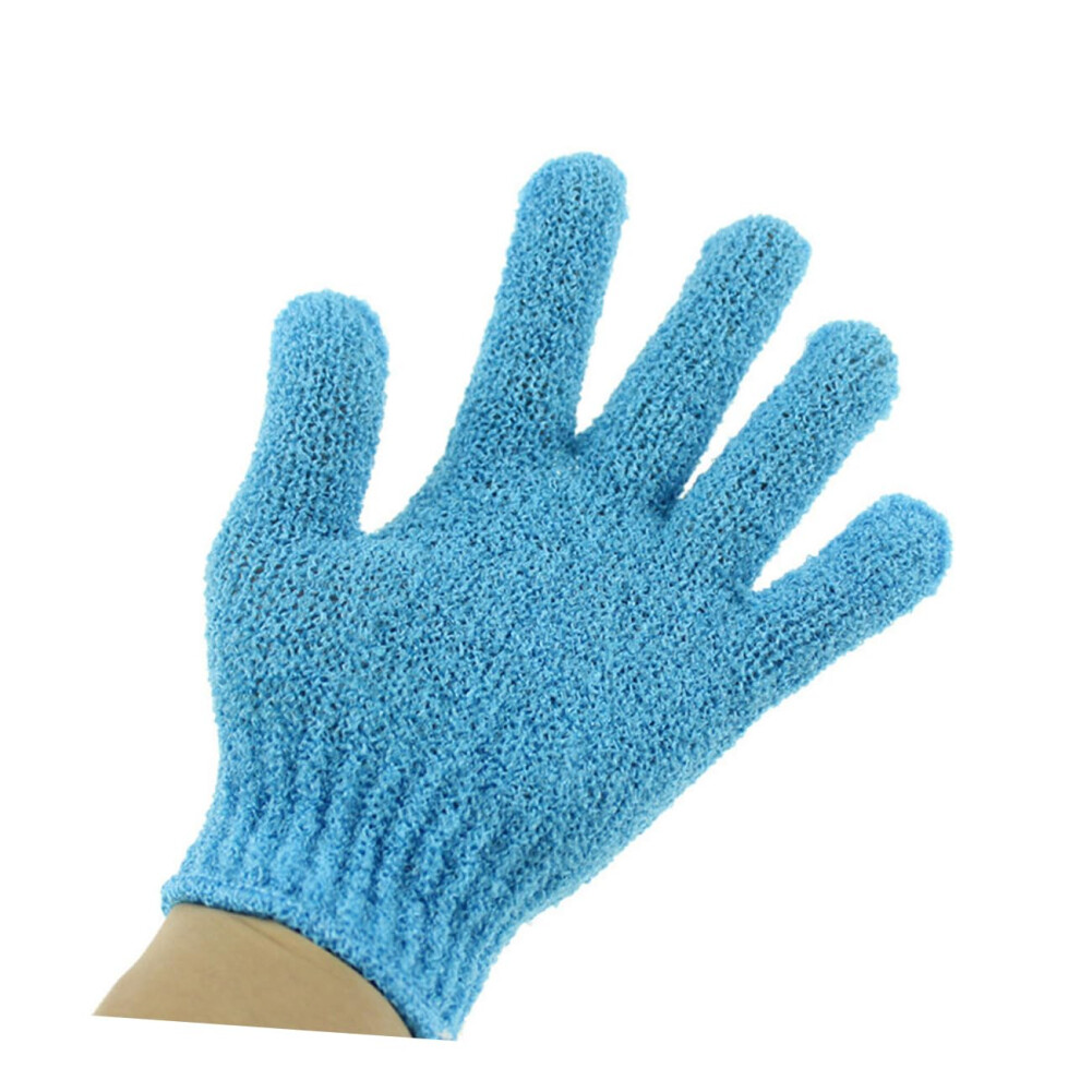 Blue Exfoliating Bath Gloves Doublesided Body Scrubber Mitt For Showers And Saunas Unisex