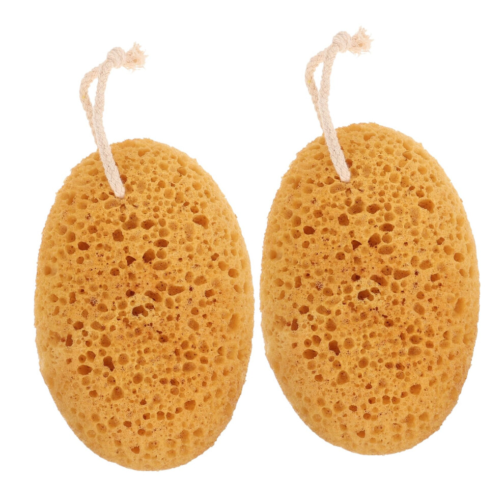 2Pcs Exfoliating Bath Sponge and Body Scrubber with Gentle Texture for Shower and Daily Skin Care