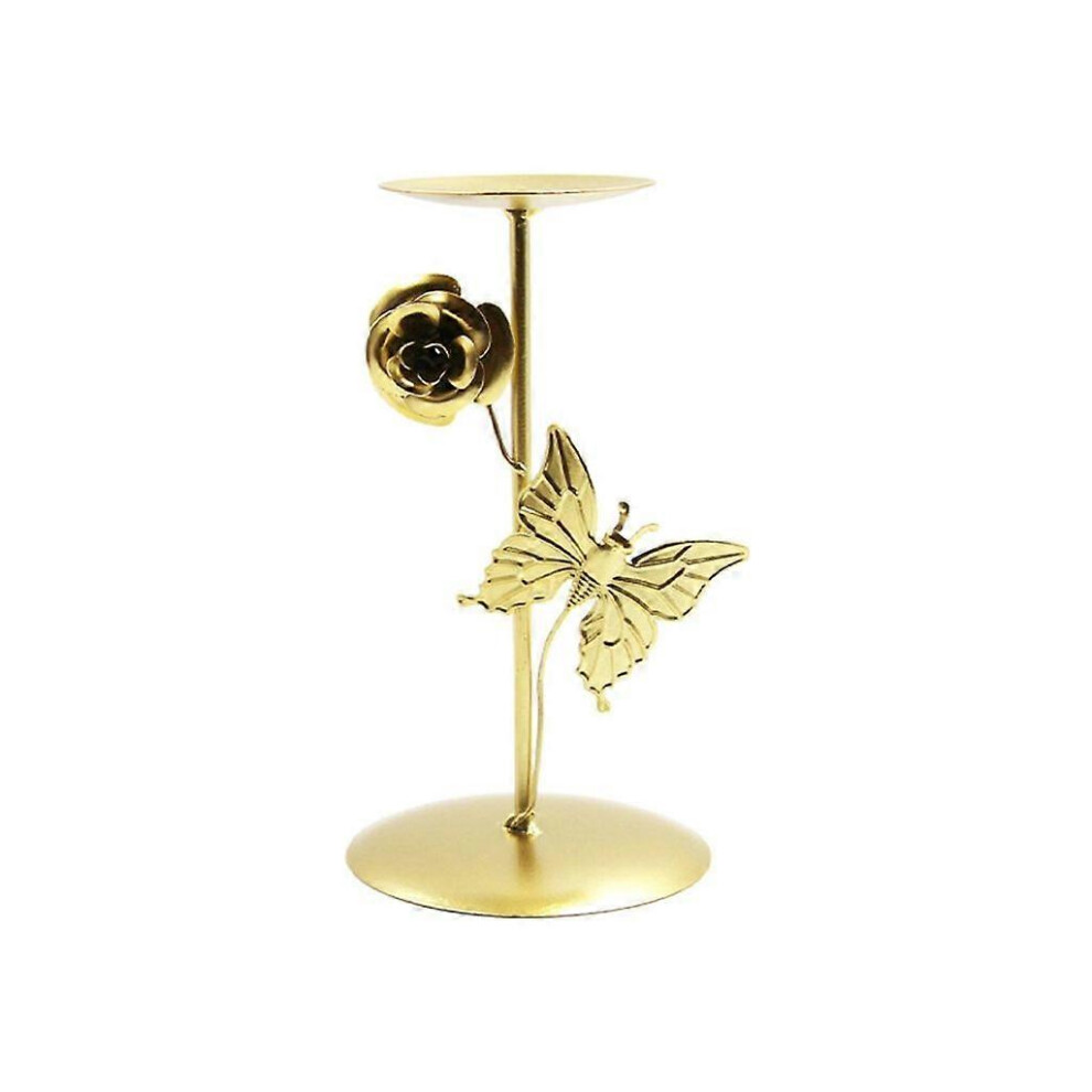 (As Show, One Size) Wrought Iron Candle Holder Butterfly Decorative Candle Stand Candlestick Decor 3242242655465