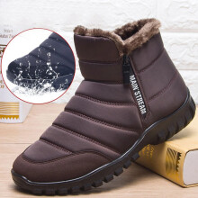 (Coffee, Tag 43=UK/AU 8.5=US 9.5) Mens Waterproof Snow Ankle Boots Ladies Winter Warm Shoes Fur Lined Non-slip UK