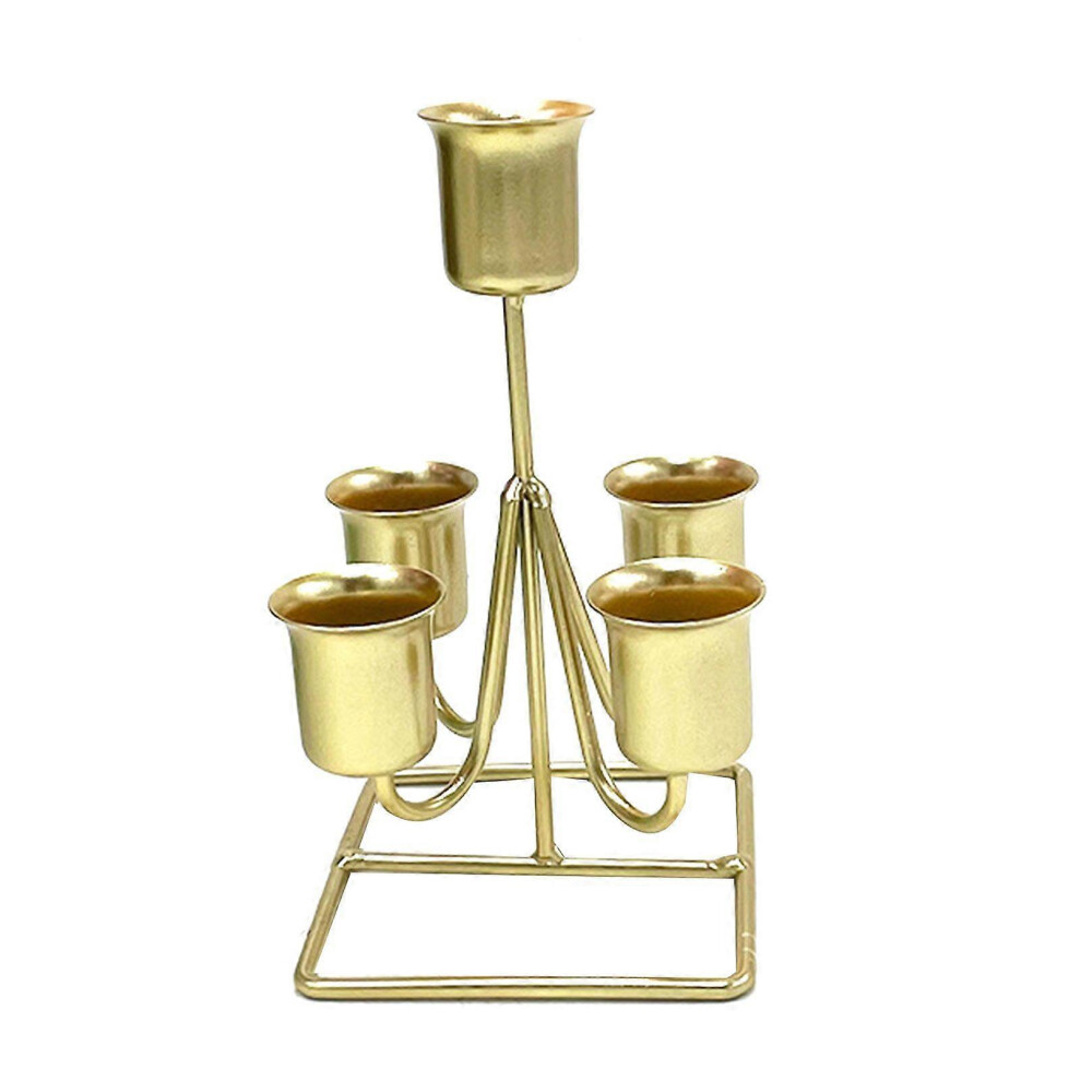 (As Show, One Size) Europe Style Wrought Iron Candle Holder Wine Cup Candlestick Ornament For Romantic Dinner Wedding Table Decoration Candles Stand 5213747863264