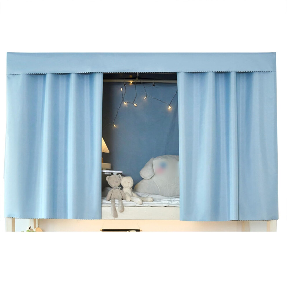 Bunk Bed Curtains Light Blocking Dorm Bed Privacy Curtain Set With Full Coverage 1.5M Blue