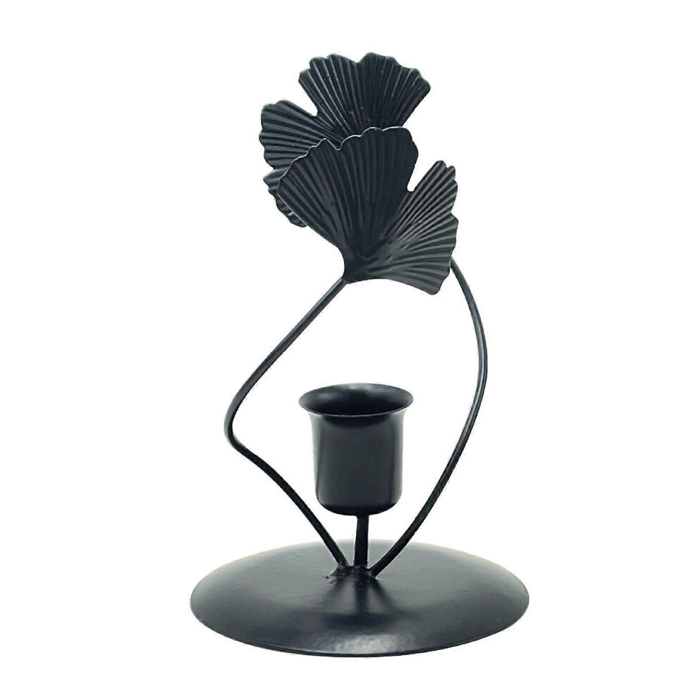(As Show, 10) Wrought Iron Ginkgo Leaf Love Heart Candle Holder Metal Candlestick Crafts For Wedding Dining Table Romantic Dinner 3364096703052