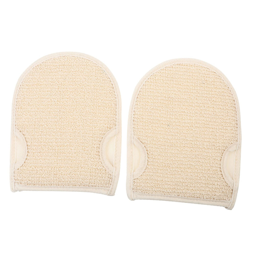2Pcs Double Sided Exfoliating Bath Gloves for Deep Cleansing and Dead Skin Removal Spa Use