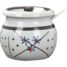 Sugar Bowl with Lid and Spoon Ceramic Sugar Container for Coffee and Tea Kitchen Storage