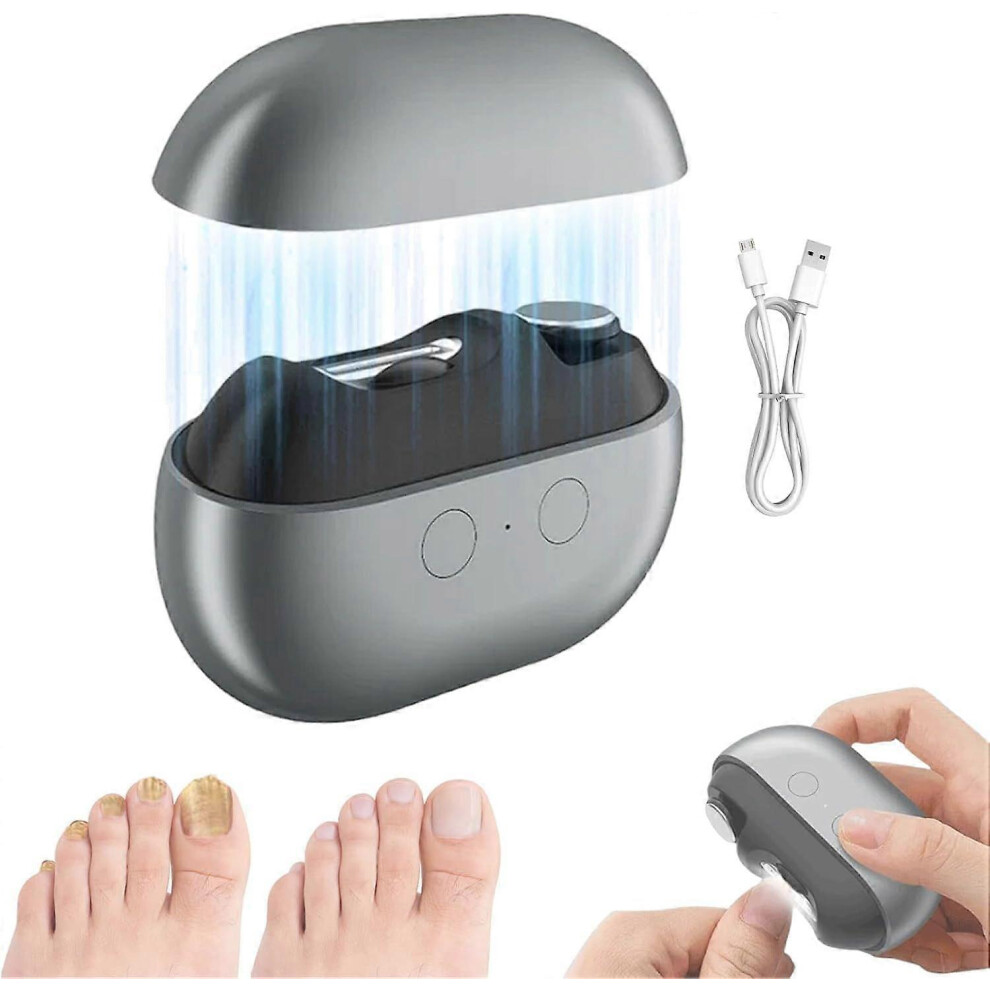 Electric Nail Clipper for Seniors with Safe Rounded Blade and LED Light,Painless Toenail Trimmer for Thick Nails