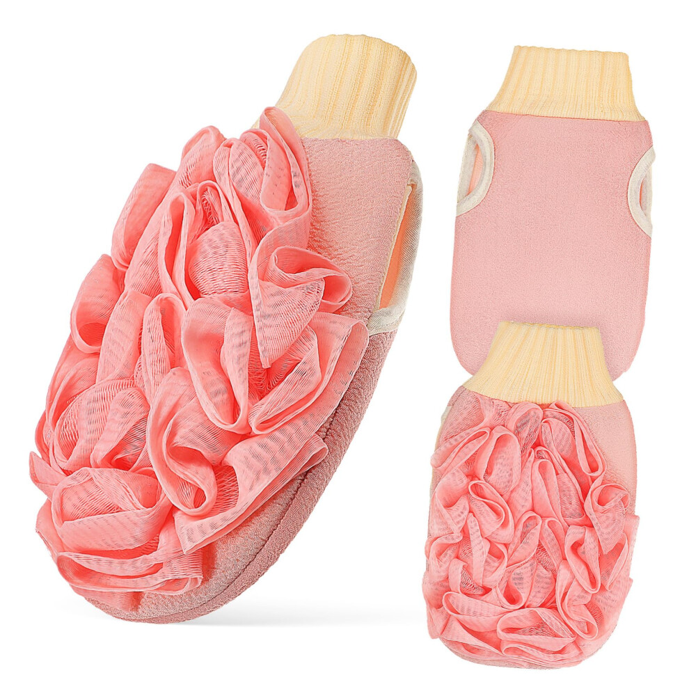 3Pcs DoubleSided Exfoliating Gloves for Deep Body Scrub Bath Mitts for All Skin Types