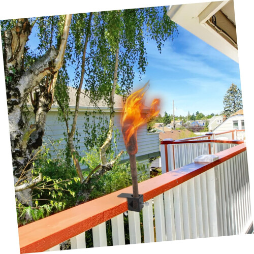 Torch Bracket with Adjustable Clamp for Secure Outdoor Deck and Garden Torch Mounting 2