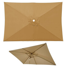 Patio Umbrella Replacement Canopy 2x3m Rectangular 6Rib UV30+ Sun Protection Outdoor Cover