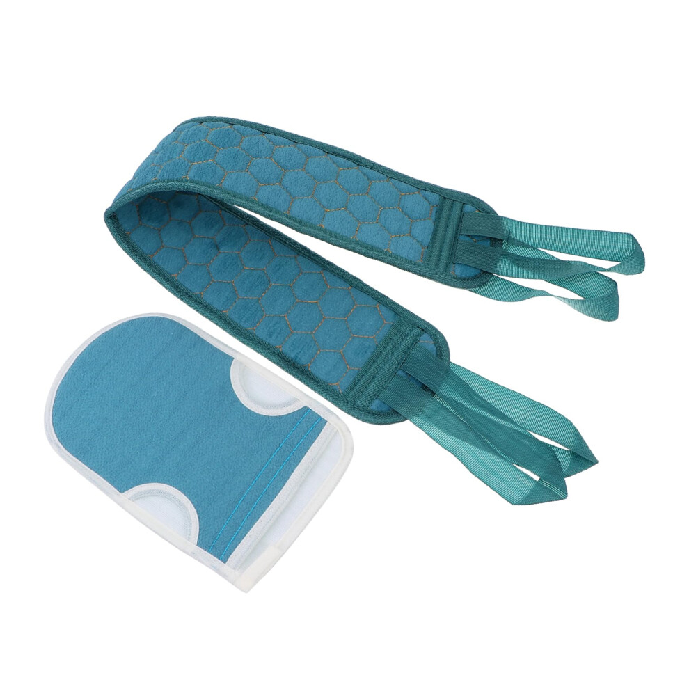 Exfoliating Back Scrubber Set with Long Bath Strap and Gloves for Deep Cleansing Skin