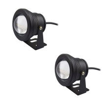 Cold White Submersible LED Fountain Light IP68 Waterproof 12V Underwater Spotlight Adjustable Angle 2PCS