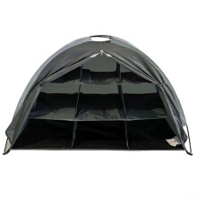 Camping Shoe Storage 9Layer Foldable Organizer for Clothes and Gear in Tent or RV (Brown)