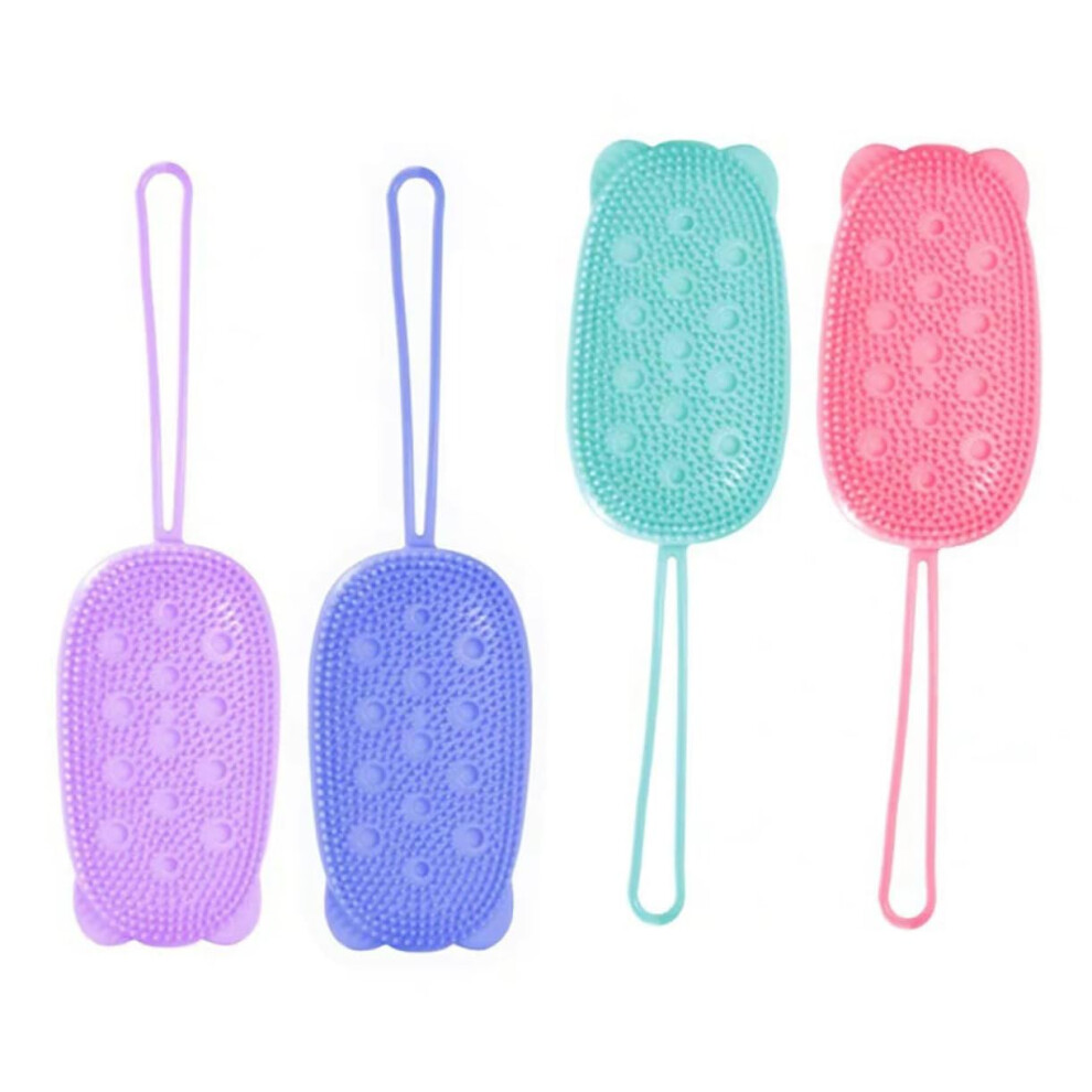 4pcs Silicone Body Scrubber DoubleSided Exfoliating Bath Brush for Gentle Cleansing and Scalp Massage