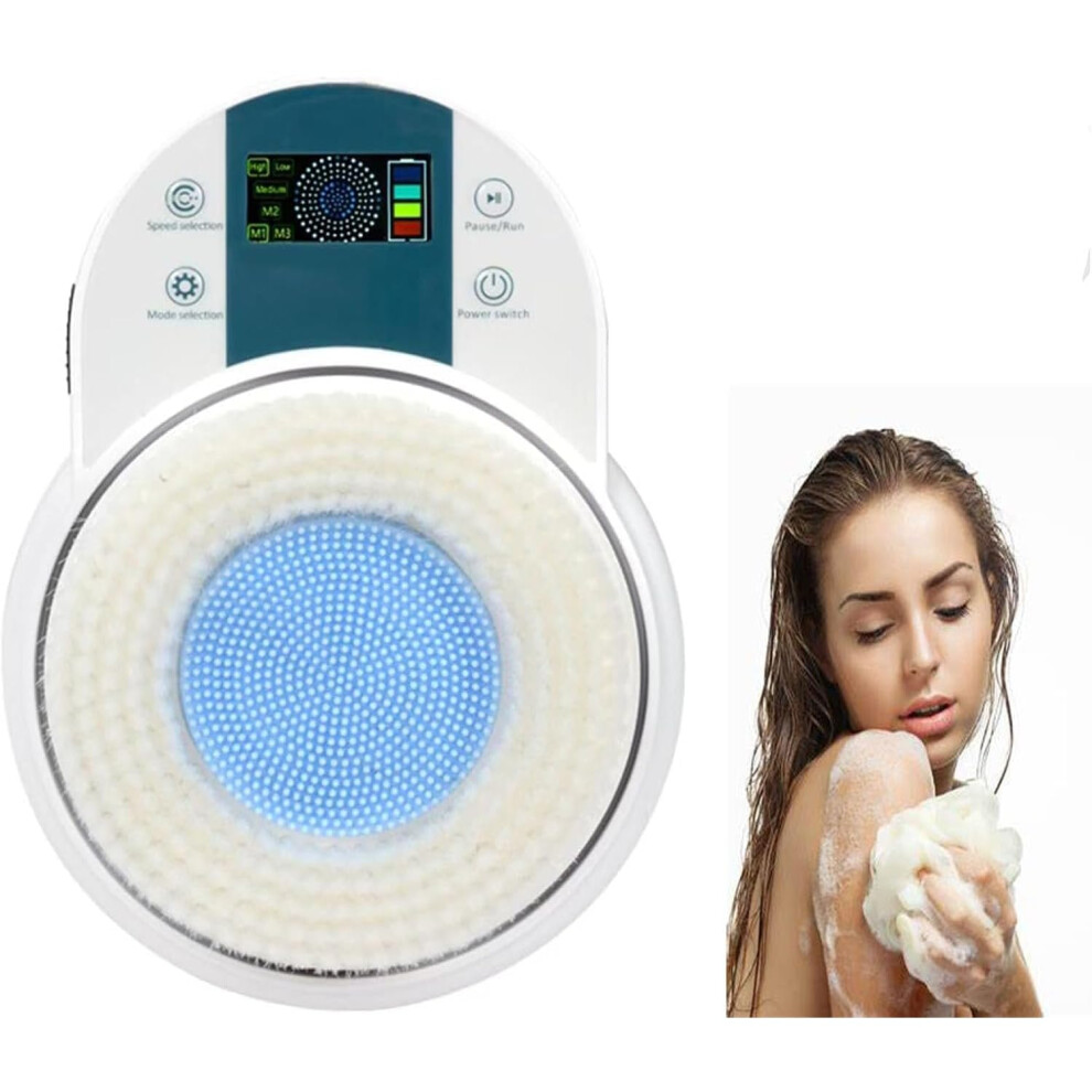 Electric Back Scrubber for Shower with Wall Mounted Design, 3 Speeds, Smart Pressure Sensor, IPX5