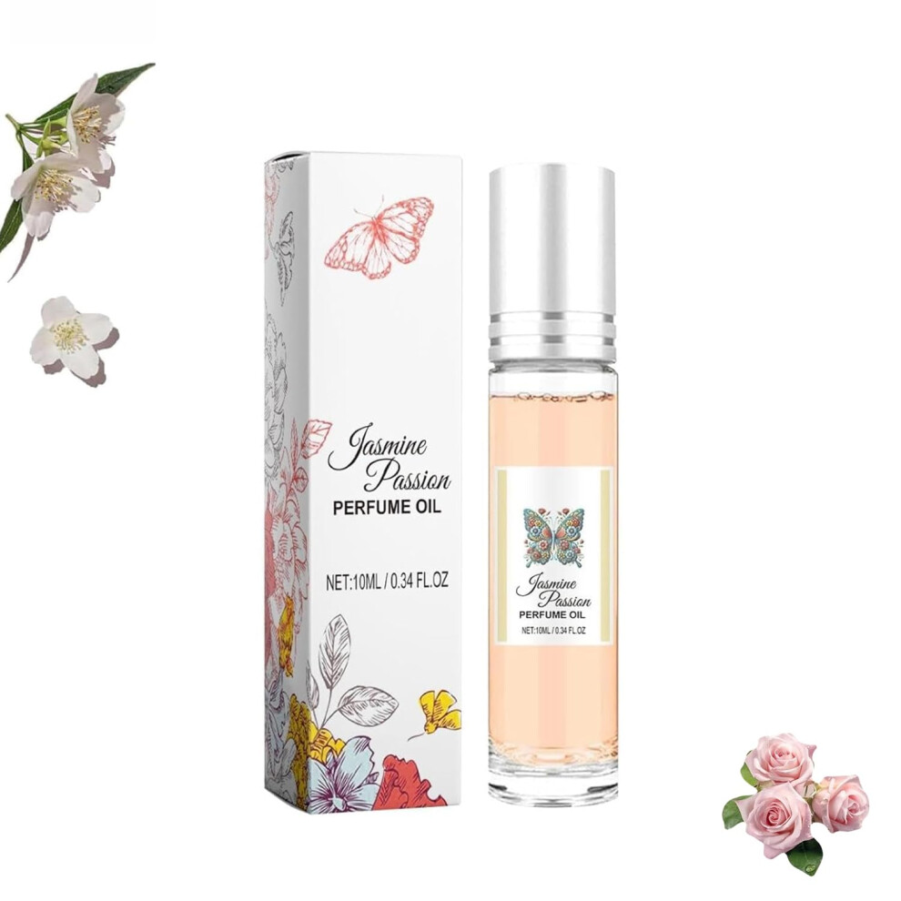 Long Lasting Jasmine Rollerball Perfume for Women, Mini Travel Size Floral Scent, Gift Idea