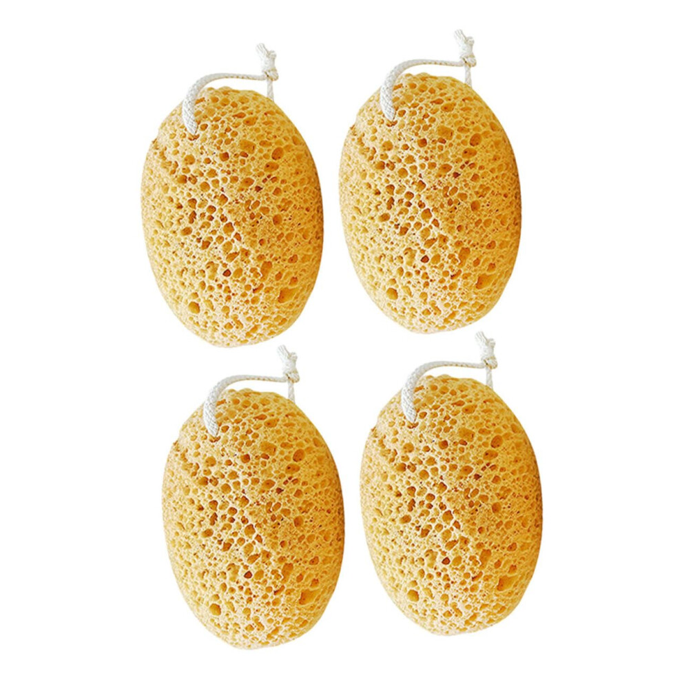 4pcs Exfoliating Bath Sponge Set for Gentle Skin Cleansing and Rich Foam, Honeycomb Loofah for Men Women Teens