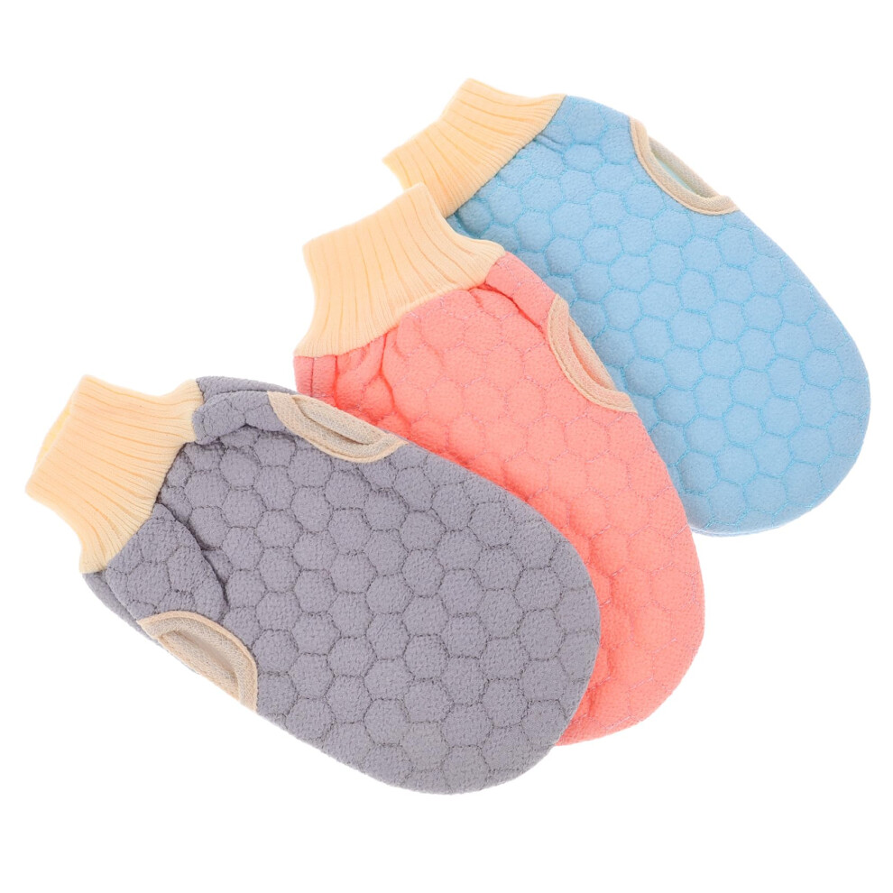 3Pcs Exfoliating Shower Gloves Body Scrub Mitts for Deep Cleansing and Spa Bath, Skin Friendly
