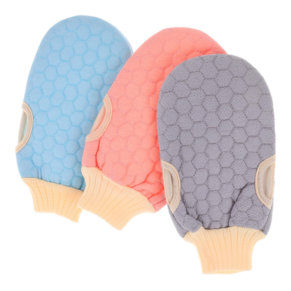 3pcs Exfoliating Gloves and Mitt for Shower, Deep Cleansing Dead Skin Removal, Gentle Spa Body Scrub