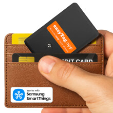 easyTag Card Tracker (Samsung Only) - Slim & Global Tracking for Wallets, Suitcases, Rechargeable Compatible with Samsung SmartThings App