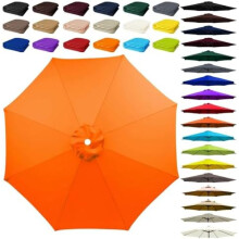 Patio Umbrella Replacement Canopy UV Resistant 8 Rib Outdoor Cover with Breathable Vent 7.5ft Orange