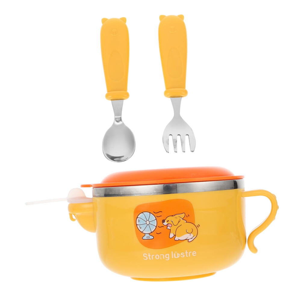 Stainless Steel Insulated Food Bowl with Suction Base for Kids Soup Rice and Noodles