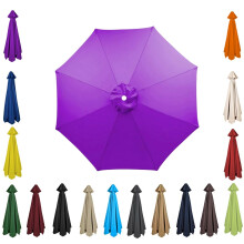 Patio Umbrella Replacement Canopy UV Protection 6 Ribs 250cm Purple Garden Parasol Cover
