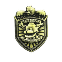FNAF Fünf Nächte bei Freddy's Sicherheitsausweis-Anstecknadel Silber Geschenke Neu
