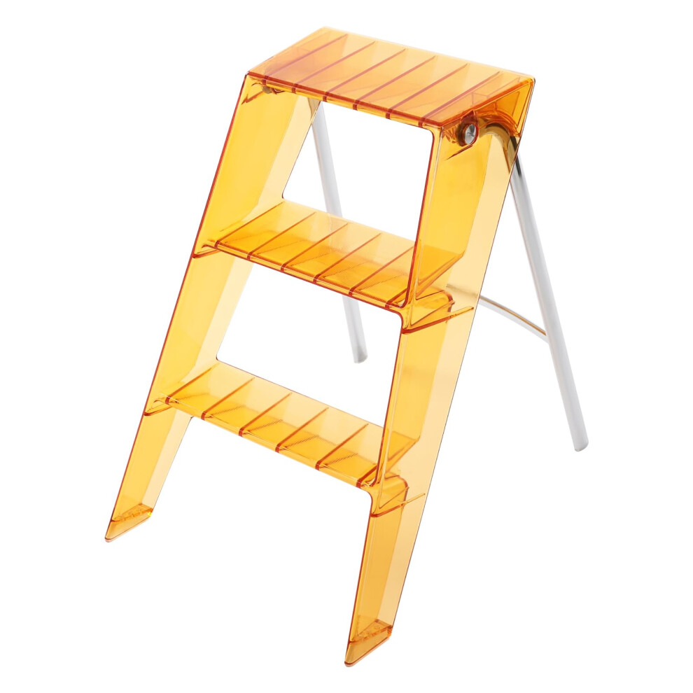 Folding Step Stool 3 Step Ladder With Wide Antislip Pedals 2 In 1 Design 220Lbs Orange 9053599824688