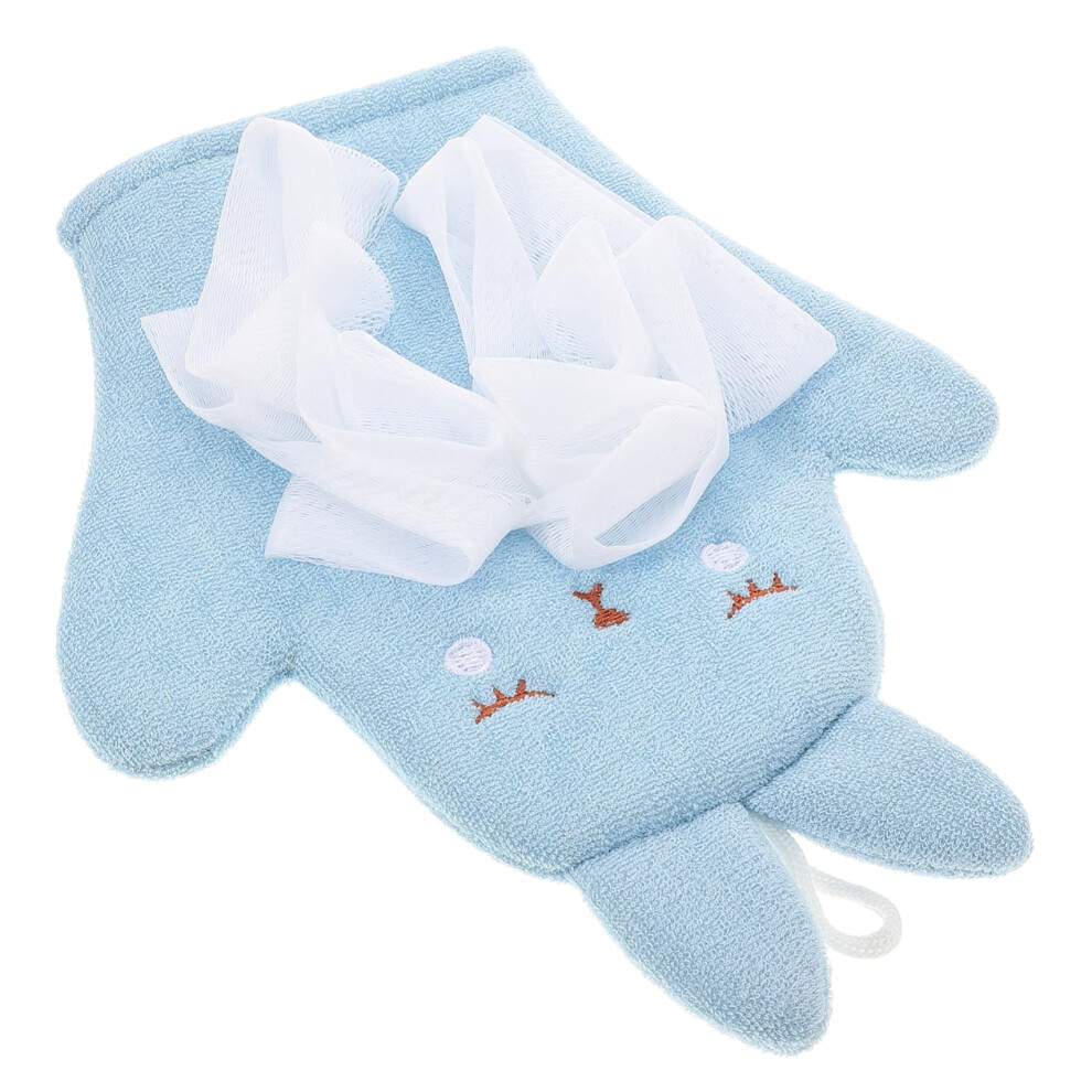 Bath Exfoliating Glove with DualSided Cleaning Bunny Design for Gentle Bathing at Home and Travel