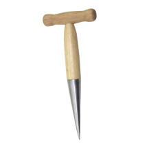 Stainless Steel Bulb Planter with Ergonomic Wooden Handle and Garden Dibber for Seed Planting
