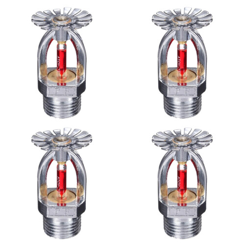 4 Pcs 1/2' NPT Pendent Fire Sprinkler Head 155F K80 Copper Chrome Fast Response Automatic