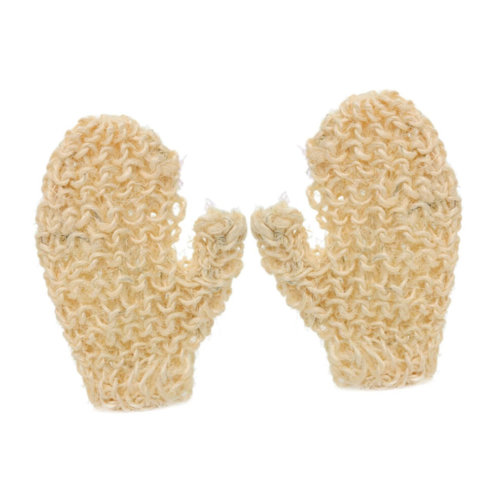 1 Pair Natural Sisal Exfoliating Bath Gloves for Deep Skin Cleansing and Dead Skin Removal, Handwoven Comfortable Fit Shower Mitts