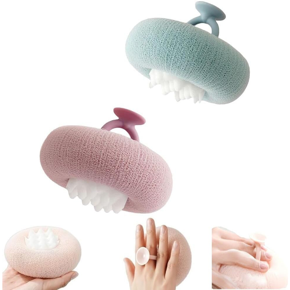 Sunflower Bath Sponge with Suction Cup, Soft Exfoliating Shower Loofah for Deep Cleansing Massage (Combination3)