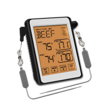 Digital Meat Thermometer with Dual Probes and Touchscreen LCD for BBQ Smoking and Kitchen Cooking