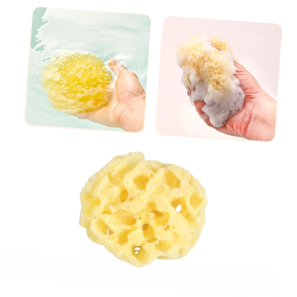 Natural Honeycomb Bath Sponge for Adults, Biodegradable Body Cleansing Sponge with Gentle Exfoliation