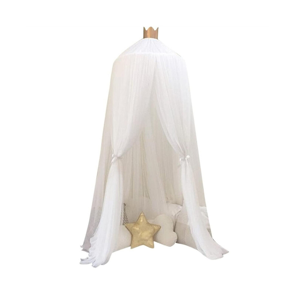 Bed Canopy with Stars for Kids Room, Tulle Dome for Baby Crib or Toddler Bed Nursery Decor