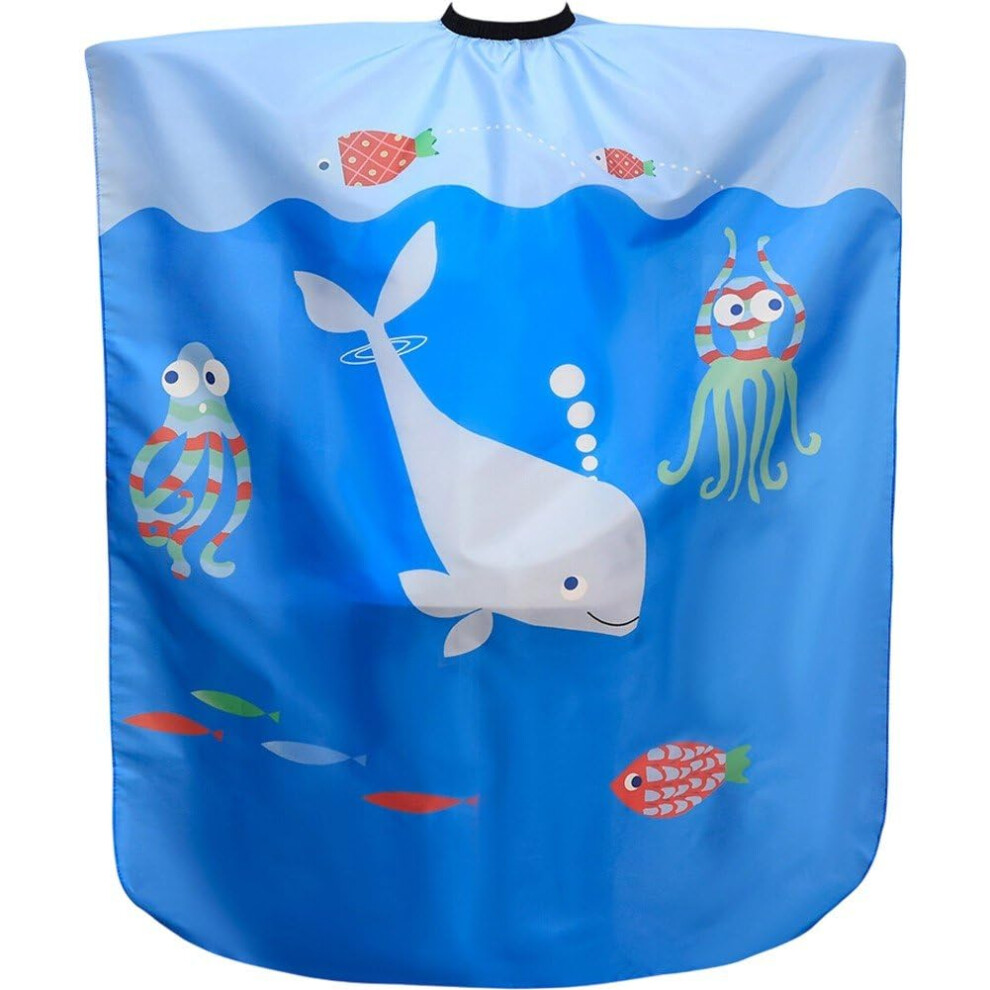 Kids Haircut Cape Waterproof QuickDry Fabric Adjustable Neckline Salon Gown for Children