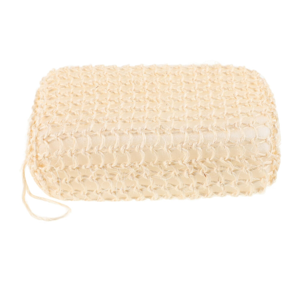 Sisal Bath Sponge and Natural Loofah Body Scrubber with Soap Pocket for Deep Cleansing Exfoliation