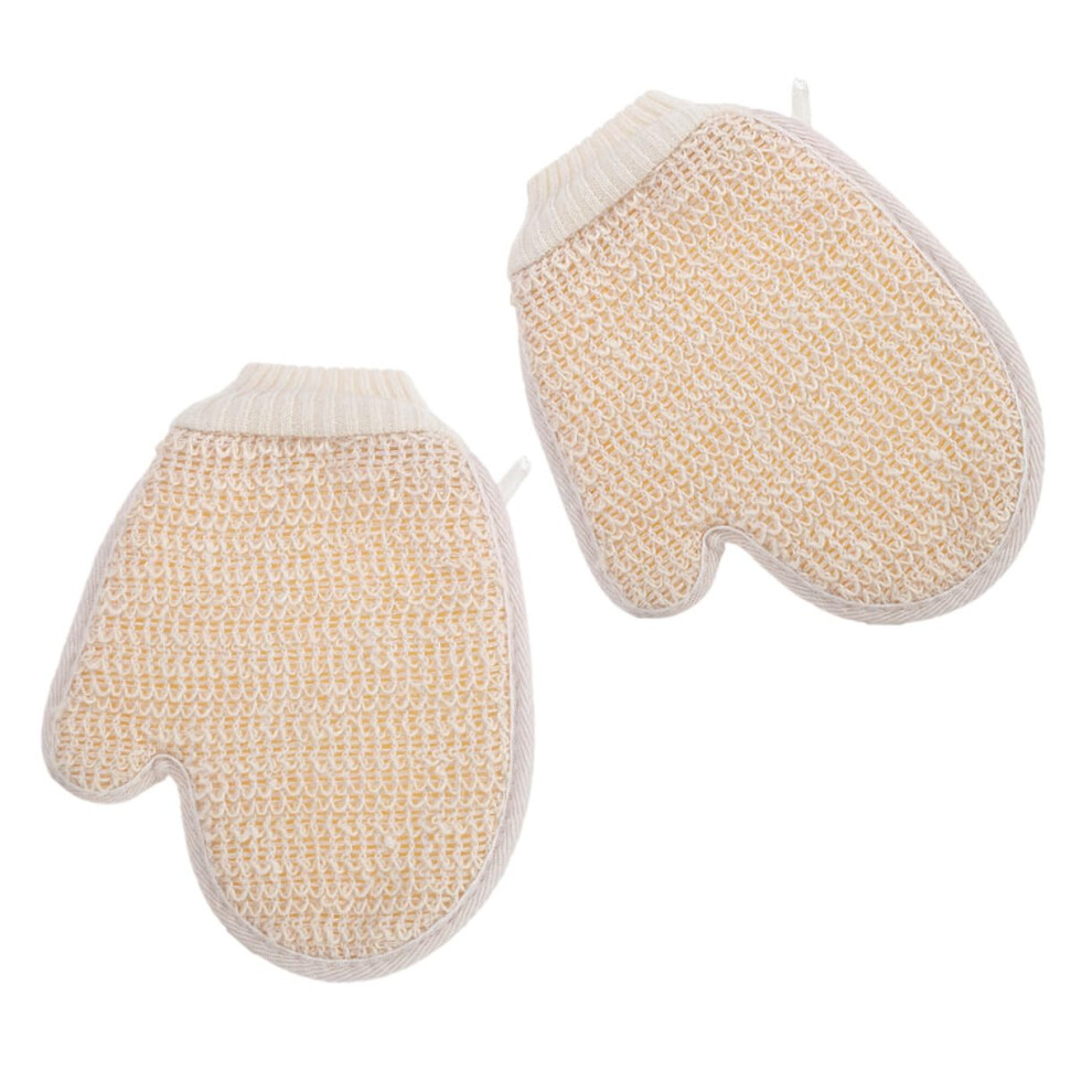 2Pcs DualSided Exfoliating Bath Gloves for Deep Cleansing and Smooth Radiant Skin