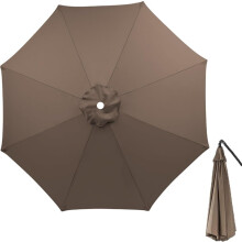 Patio Umbrella Replacement Canopy 9ft Brown Waterproof Windproof Outdoor Market Umbrella Cover