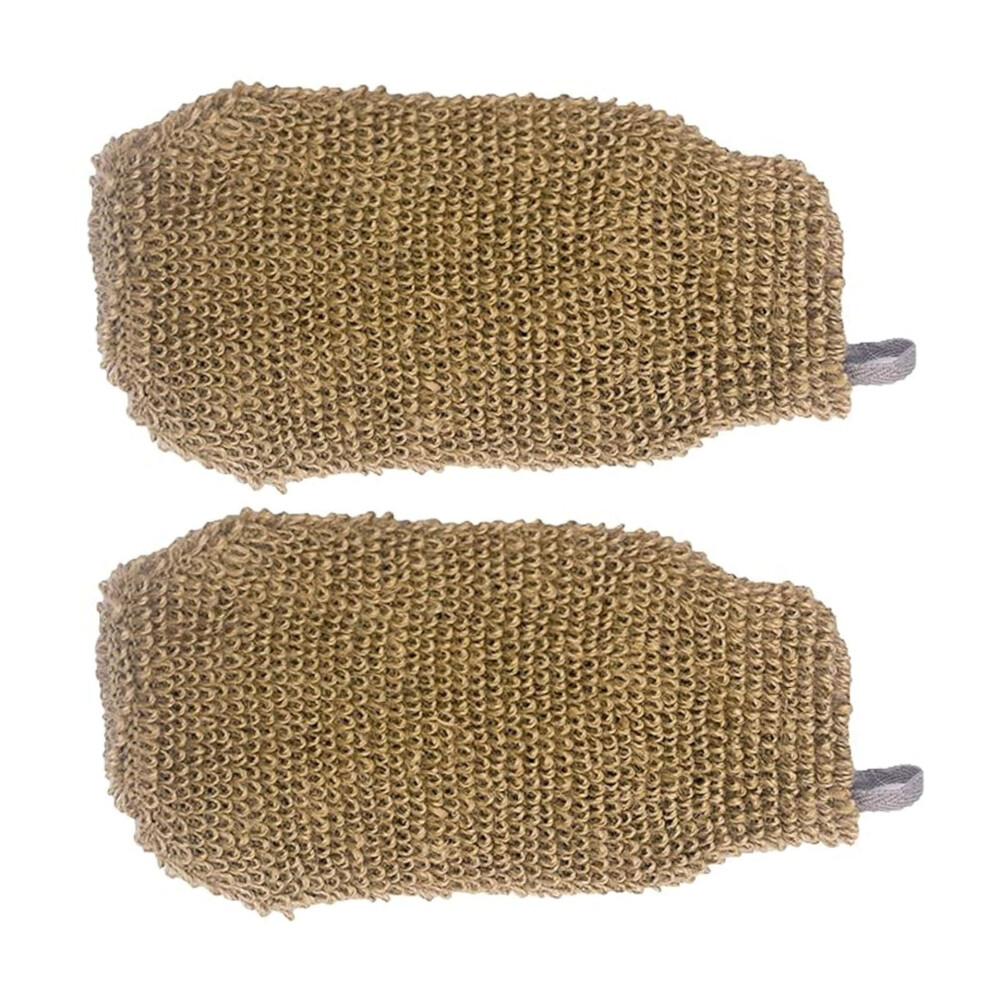 2pcs Exfoliating Bath Gloves Natural Sisal Body Scrubber Mitt for Gentle Skin Cleansing and Smooth Glow