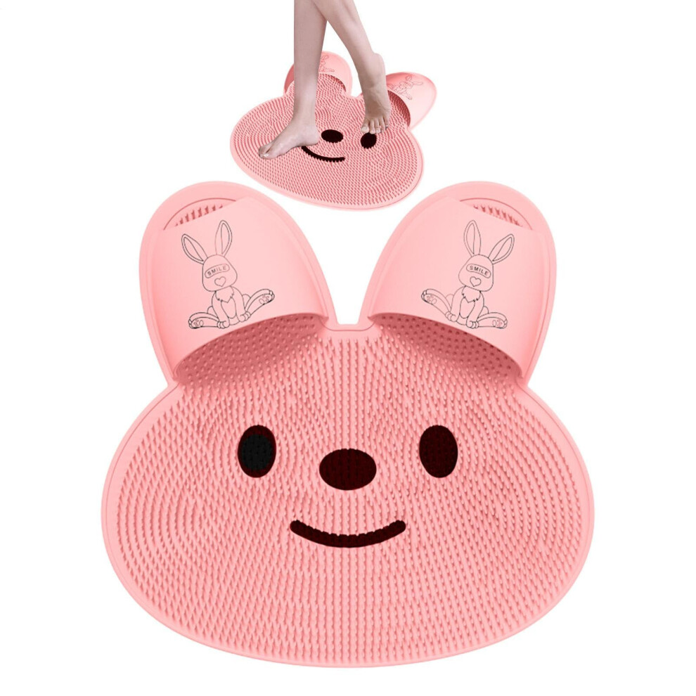 Pink Silicone Shower Foot Scrubber And Back Scrubber With Antislip Suction Cups For Deep Clean Exfoliation