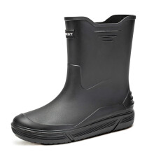Men's Waterproof Rubber Work Boots MidCalf NonSlip Sole Lightweight Outdoor Garden Fishing Black 10.5
