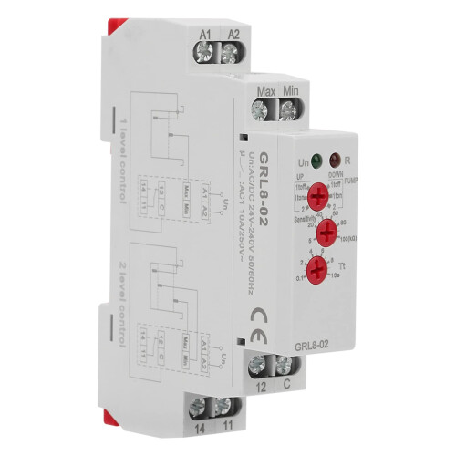 Water Level Controller 10A AC/DC 24V240V with Adjustable Sensitivity and Delay for Pool Well Reservoir